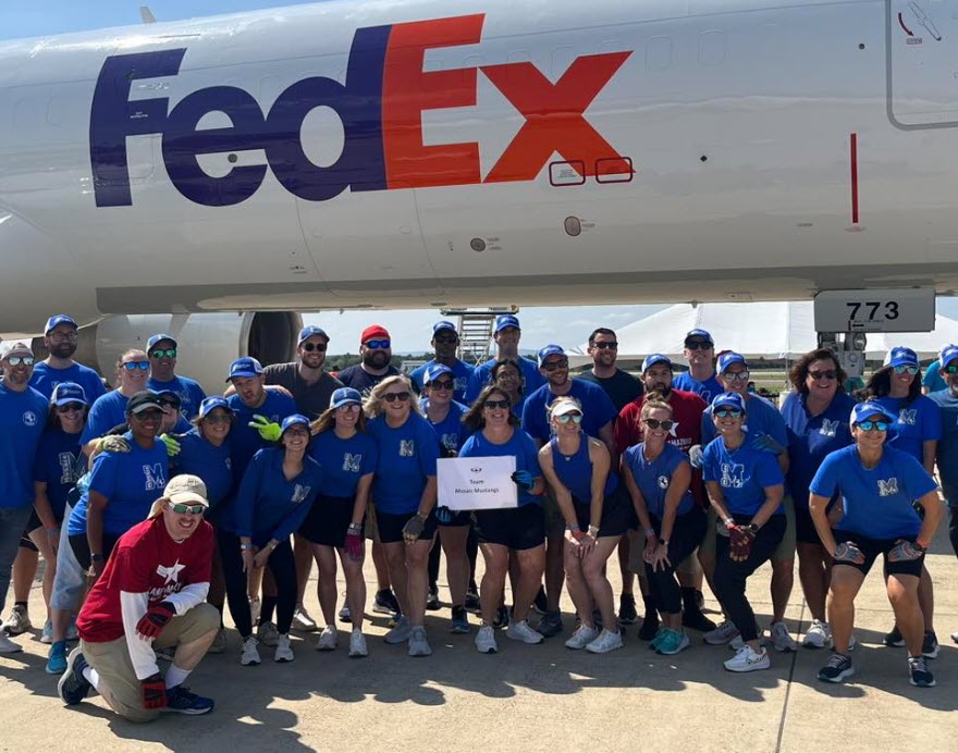 staff at Dulles Plane Pull