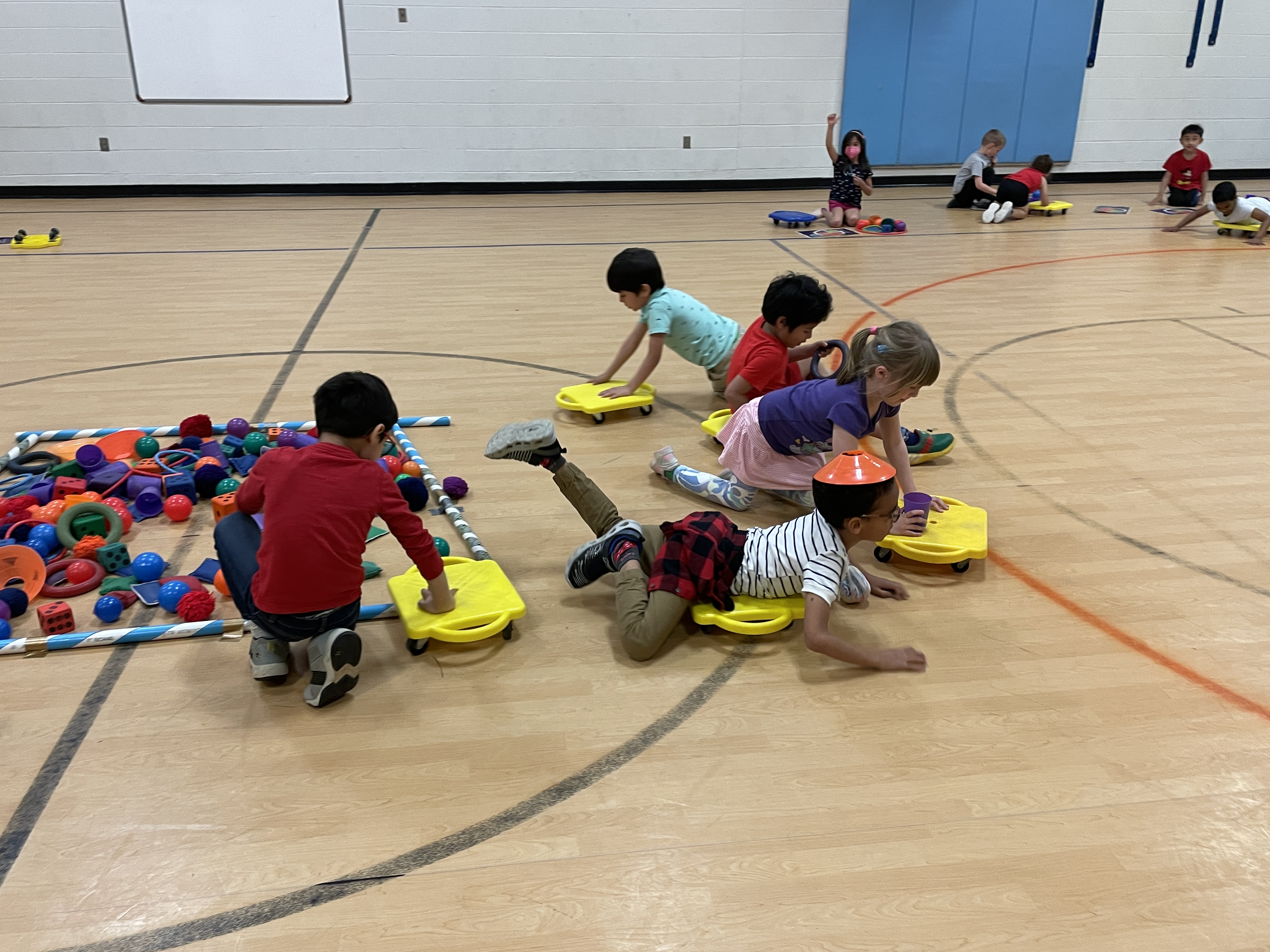 students playing game in PE