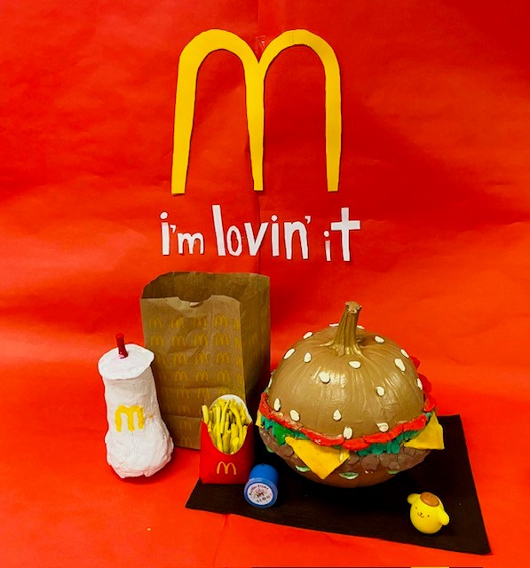 pumpkins decorated like McDonalds